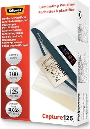 Fellowes Laminierfolien, 54x86mm, 2x 125µm, glänzend, 100 Stück