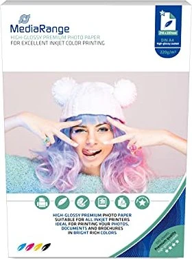 MediaRange Fotopapier hochglänzend weiß, A4, 220g/m², 100 Blatt