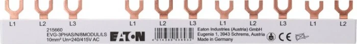 Eaton Phasenschiene, 3Ph, 10qmm, Gabel, 4+8TE