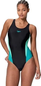 Speedo Colourblock-Optik 2.0 Badeanzug schwarz/türkis (Damen)