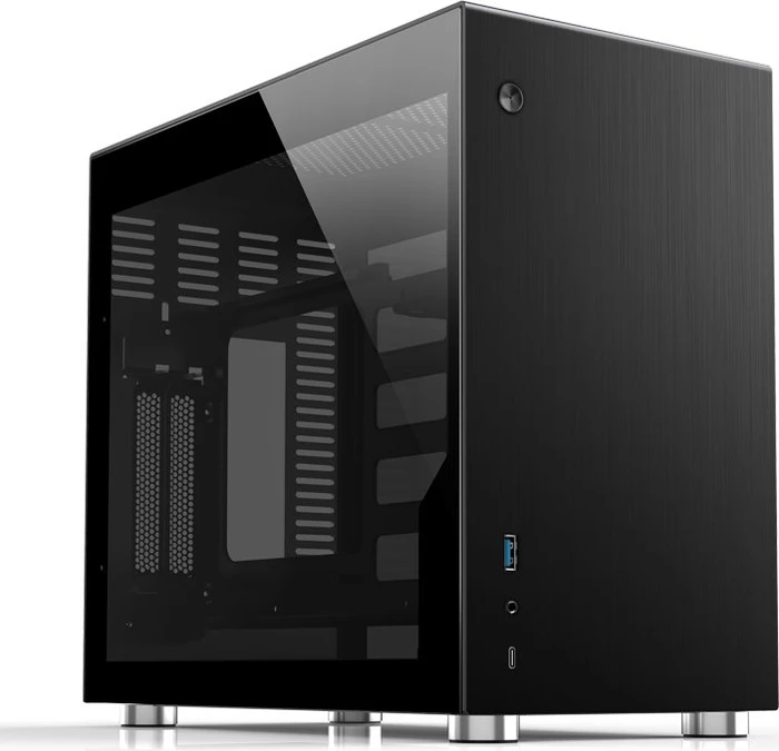Jonsbo V10, schwarz, Glasfenster, Mini-ITX