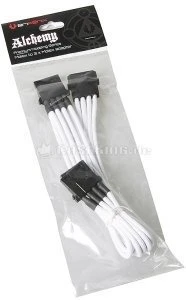 BitFenix Alchemy 4-Pin Molex auf 3x 4-Pin Molex 55cm, sleeved weiß/schwarz