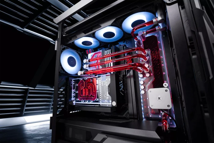 EK Water Blocks Quantum Line EK-Quantum Reflection² ROG Hyperion D5 PWM D-RGB, Verteilerplatte mit Pumpe, Acryl
