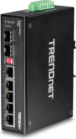 TRENDnet TI Hardened Industrial Railmount Gigabit Switch, 4x RJ-45, 1x SFP, 1x RJ-45/SFP (TI-G62)