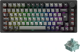 Akko Monsgeek M1 V5 TMR Mechanical Keyboard, Black & Silver, LEDs RGB, hot-swap, AstroAim Magnetic, USB/Bluetooth, DE