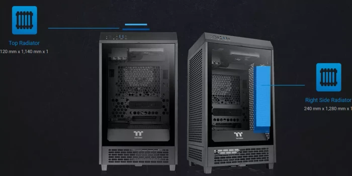 Thermaltake The Tower 200, schwarz, Glasfenster, Mini-ITX