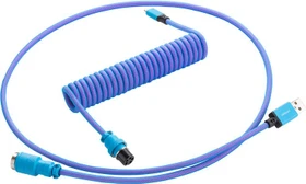 CableMod Pro Coiled Keyboard Cable USB Micro-B auf USB-A, Tastaturkabel (Spiral-Textilkabel), 1.5m, Galaxy Blue