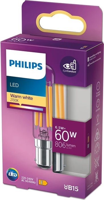 Philips Classic LED Filament Kapsel B15d 6.5W/827