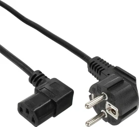 InLine Netzkabel Schuko/C13 rechts gewinkelt, 0.5m