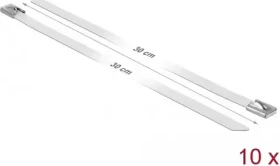 DeLOCK Edelstahl Kabelbinder, 7.9mm, 300mm, weiß, 10 Stück