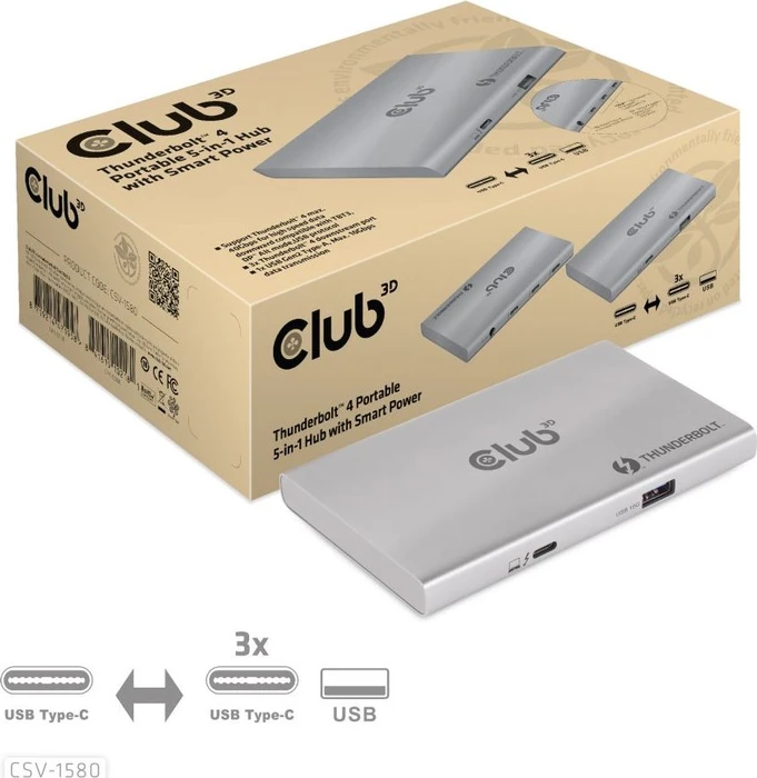 Club 3D 5-in-1 Hub, Thunderbolt 4 [Buchse]