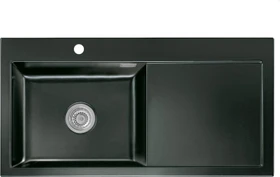 systemceram Mera 100 SL Einbau Becken links nero
