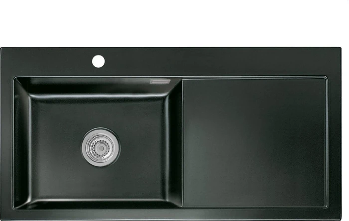 systemceram Mera 100 SL Einbau Becken links nero