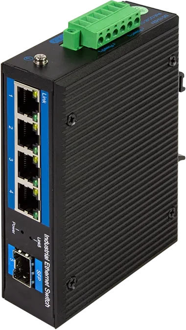 LogiLink NS200 Industrial Railmount Gigabit Switch, 4x RJ-45, 1x SFP