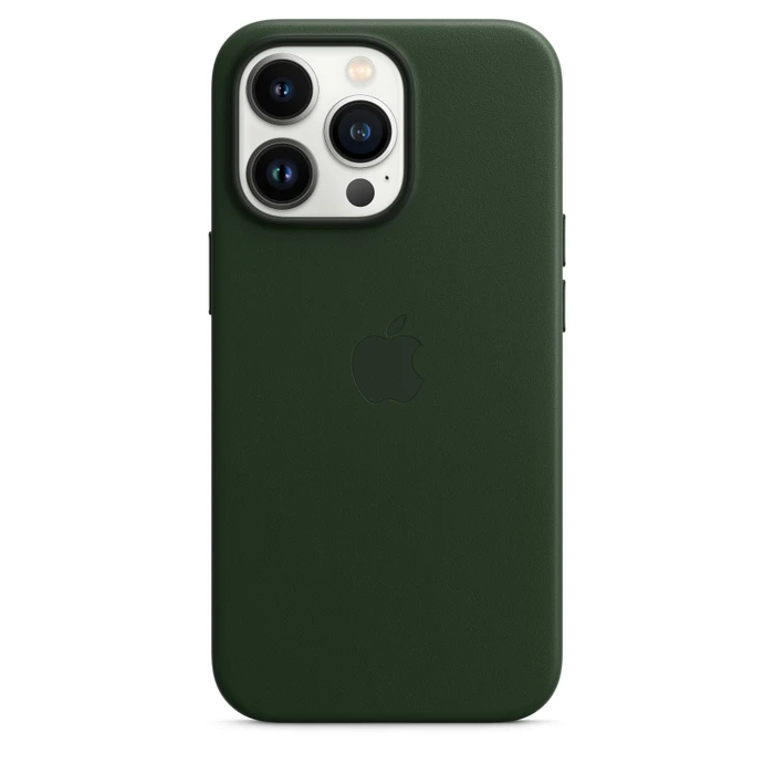 Apple Leder Case mit MagSafe für iPhone 13 Pro schwarzgrün