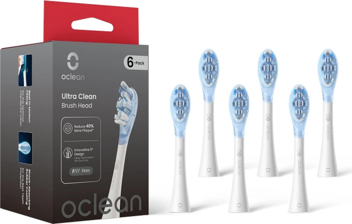 Oclean Ultra Clean Ersatzbürste weiß, 6 Stück