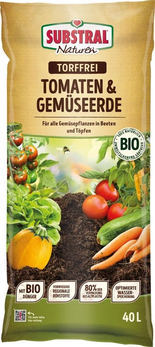 Evergreen Garden Care Substral Naturen Tomaten & Gemüseerde Torffrei, 40l