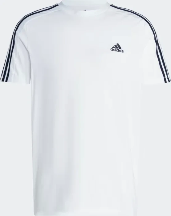 adidas Essentials Single 3-Streifen T-Shirt kurzarm weiß/schwarz (Herren)
