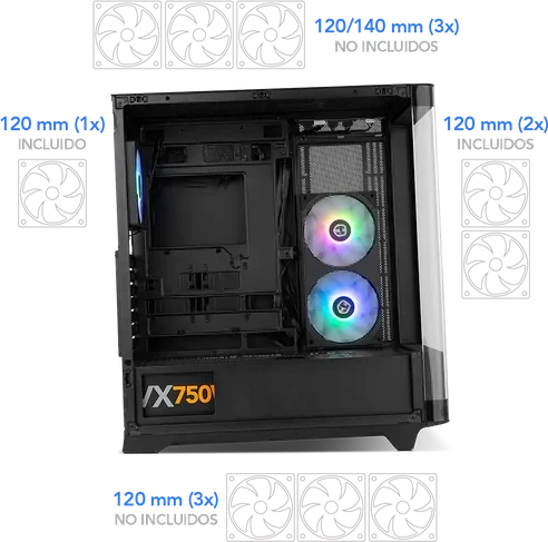 Nox Xtreme Hummer Ether Black, Glasfenster