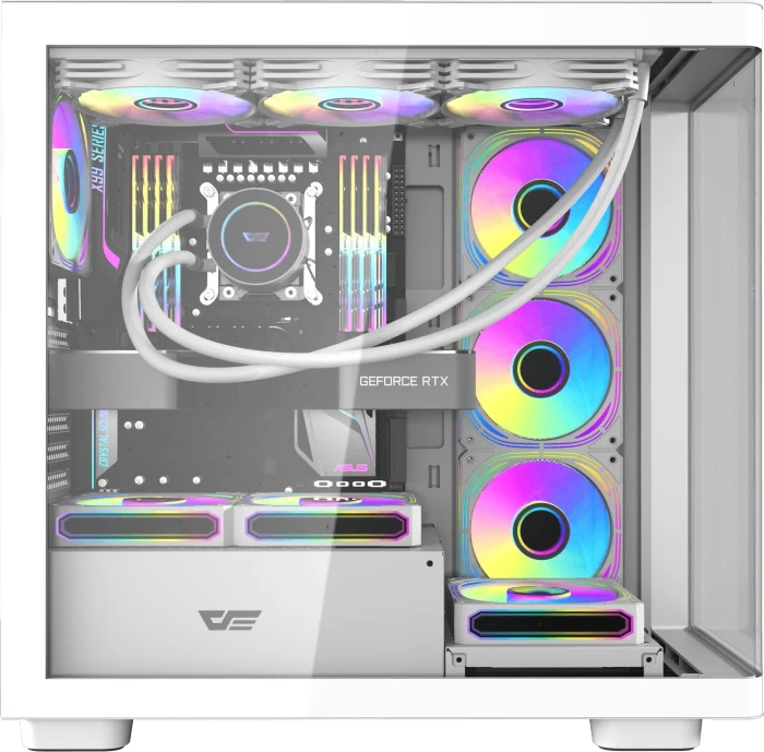 DarkFlash DS900G White, Glasfenster