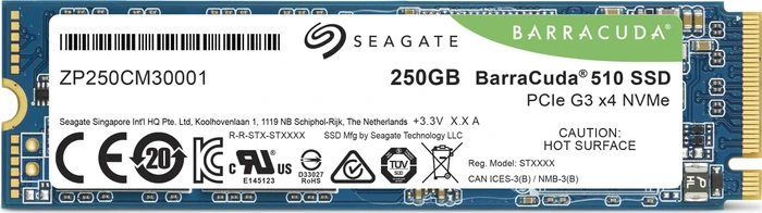Seagate BarraCuda 510 SSD 250GB, M.2 2280 / M-Key / PCIe 3.0 x4