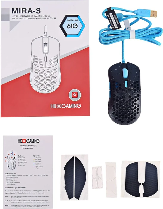 HK Gaming Mira-S Gaming Mouse Phantom schwarz/blau, USB