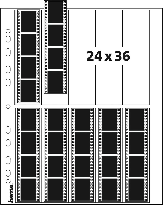 Hama 10x4 Streifen 24x36mm Pergamin Negativ-Hüllen, 25 Stück