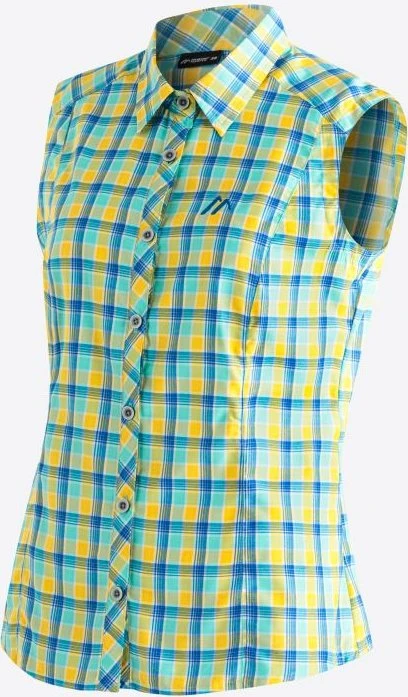 Maier Sports Paloma Hemd ärmellos blue yellow check (Damen)