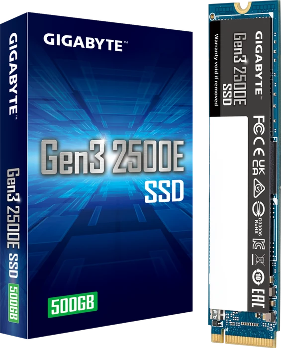 GIGABYTE Gen3 2500E SSD 500GB, M.2 2280 / M-Key / PCIe 3.0 x4