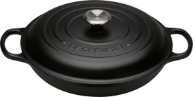 Le Creuset Gourmet-Profitopf Bräter aus Gusseisen rund 30cm 3.5l schwarz matt
