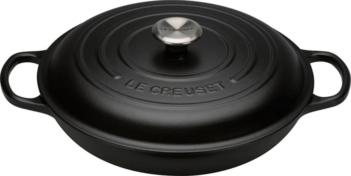 Le Creuset Gourmet-Profitopf Bräter aus Gusseisen rund 30cm 3.5l schwarz matt