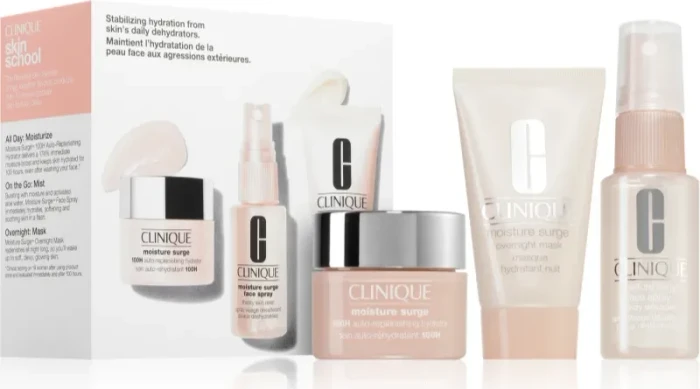 Clinique Skin School Moisture Surge Gesichtsspray 30ml + Creme 15ml + Maske 30ml Geschenkset