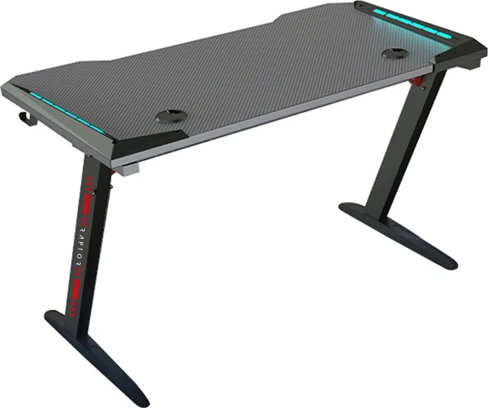 Raptor GT-100 RGB Schreibtisch 120x60cm schwarz/schwarz