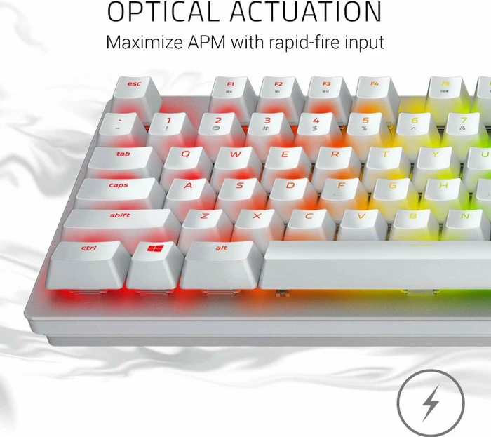 Razer Huntsman, Mercury White, Razer Clicky Optical PURPLE, USB, US