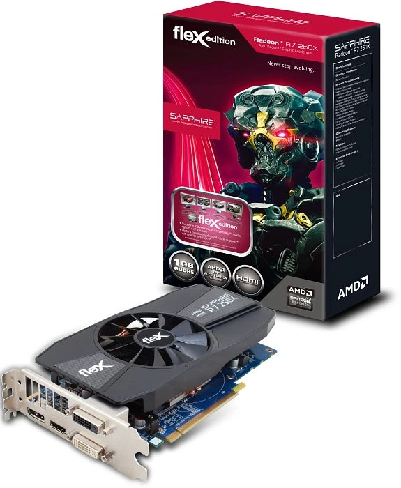 Sapphire Radeon R7 250X FleX, 1GB GDDR5, 2x DVI, HDMI, DP, lite retail
