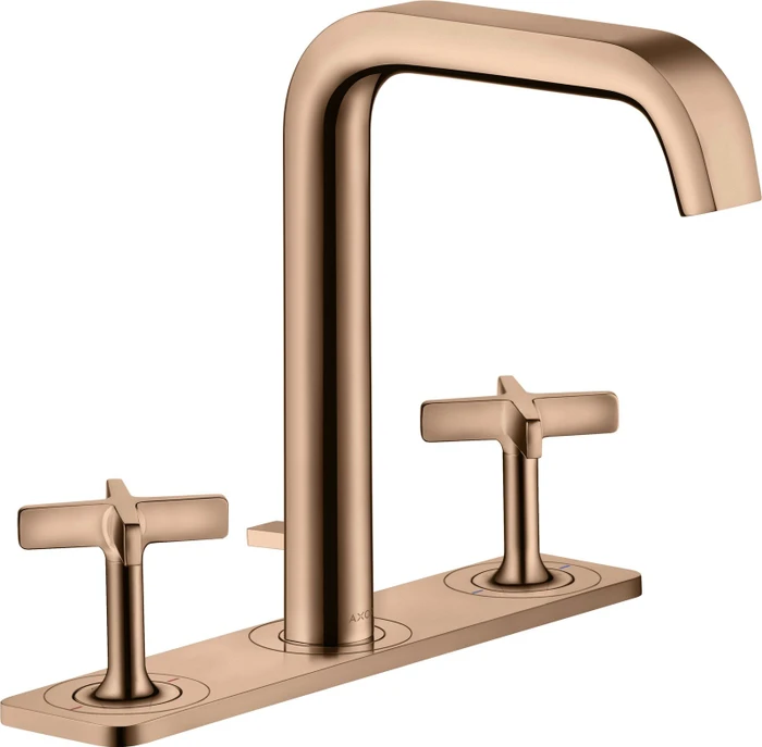 Hansgrohe Axor Citterio E 3-Loch Waschbeckenarmatur mit Platte polished red gold