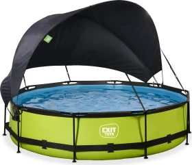 Exit Toys Lime Frame Pool mit Filterpumpe und Sonnenschutz rund 360x75cm
