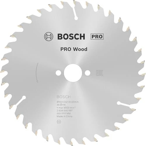Bosch Professional Optiline Wood Kreissägeblatt 36Z, 160x2.6x20mm, 1 Stück