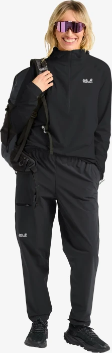 Jack Wolfskin Prelight Trail Hooded Funktionsshirt langarm schwarz (Damen)