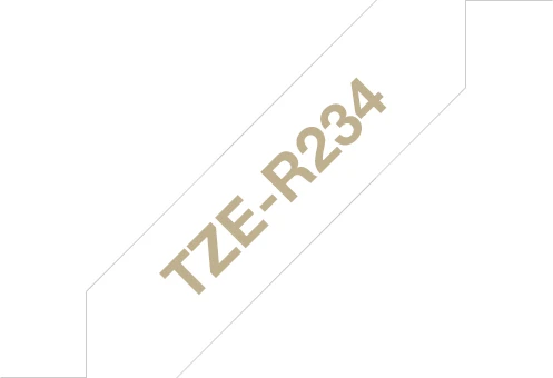 Brother TZe-R234 Beschriftungsband, 12mm, gold/weiß