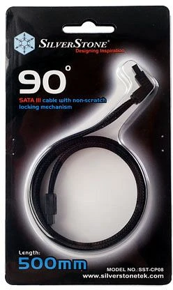 SilverStone CP08 SATA 6Gb/s Kabel 0.5m gewinkelt mit Arretierung