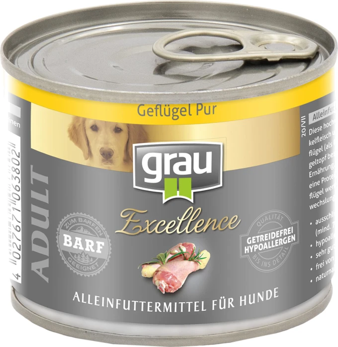 grau Excellence Adult Geflügel Pur, 2.40kg (6x 400g)