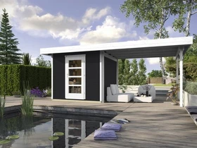 Weka wekaLine 172 B 500x241cm Gartenhaus inkl. Anbau anthrazit