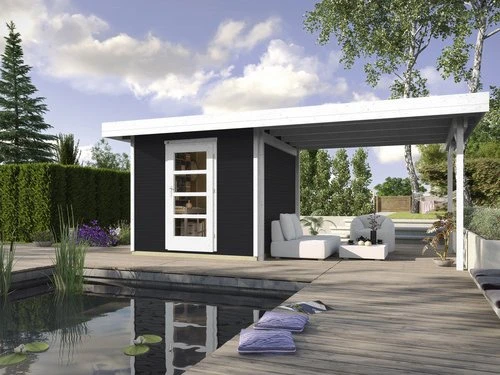 Weka wekaLine 172 B 500x241cm Gartenhaus inkl. Anbau anthrazit
