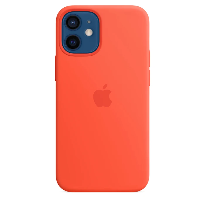 Apple Silikon Case mit MagSafe für iPhone 12 Mini leuchtorange