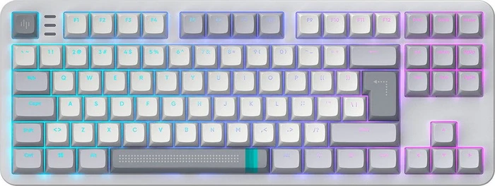 Dark Project ALU87A Daylight Gaming Keyboard, weiß/grau, LEDs RGB, g3ms Zircon Speed, USB, DE