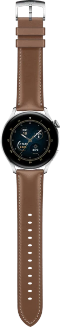 Huawei Watch 3 Classic silber mit Lederarmband braun