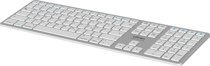 Ultron UMK-1 kabellose Tastatur für Mac, Windows und Android silber, Bluetooth, DE