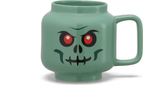 LEGO Skelettkopf Keramikbecher grün