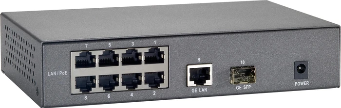 LevelOne FGP-1000 Desktop Switch, 9x RJ-45, 1x SFP, 82W PoE+